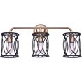 thumbnail image 1 of Alton 3 Light Vanity Light Fixture - Matte Black and Gold, 1 of 2