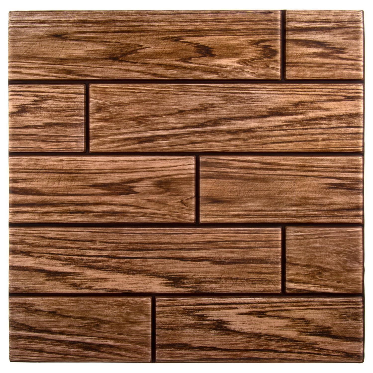 Truu Design Self-Adhesive 3D Wooden Peel and Stick Backsplash Wall Tiles