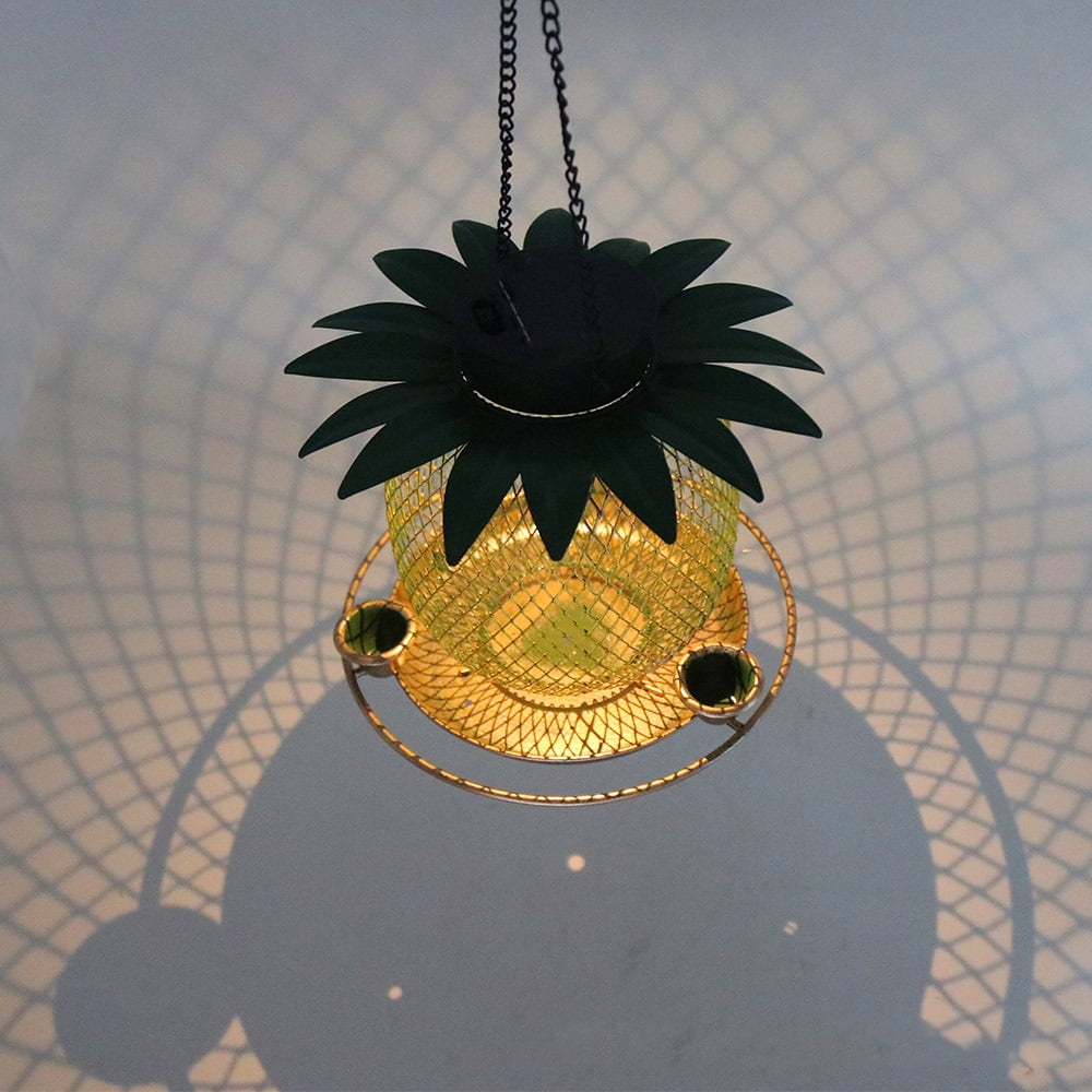 Solar Bird Feeders Vintage Pineapple Bring Three Water Cups Metal Mesh Bird Feeders for Attracting Birds Garden Backyard Outdoor Hanging Yard Patios Decorations