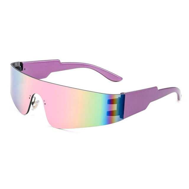 Gafas de sol FEISEDY sin montura estilo futurista Y2K envolventes B2927