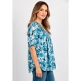 thumbnail image 3 of Roaman's Women's Plus Size Printed Y-Neck Georgette Top, 3 of 4