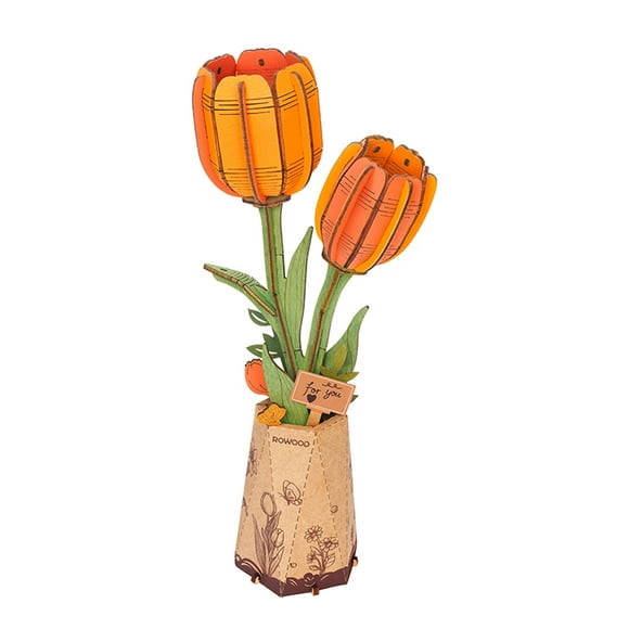 Décoration Fleur Tulipe Rose 3D Puzzle Rolife TW082