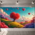 thumbnail image 3 of Romantic Valentine's Day Banner Vintage Car Love Backdrop Heart Balloons Red Roses Valentine Celebration Banner for Valentine's Day Party Romantic Date Photo Shoot, 3 of 3