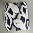 thumbnail image 2 of Ni - ke Men Ni - ke Air Jordan 6 Retro Olympic Midnight Navy White Shoe CT8529-164 Size 9.5, 2 of 5