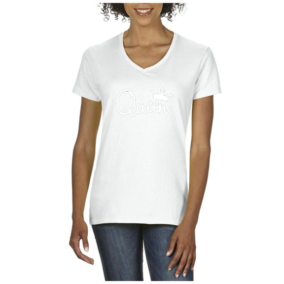 IWPF - Women's T-Shirt V-Neck Short Sleeve - Queen Crown