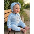 thumbnail image 5 of RUINIXCW Newborn Baby Girl Hospital Coming Home Outfit Infant Baby Girl Spring Fall Winter Clothes Heart Romper Ruffled Trim Jumpsuit Hat 2 Pcs Set, 5 of 9