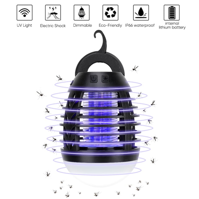 Lámpara LED Nikou Violeta Dos en Uno para Mosquitos Potente