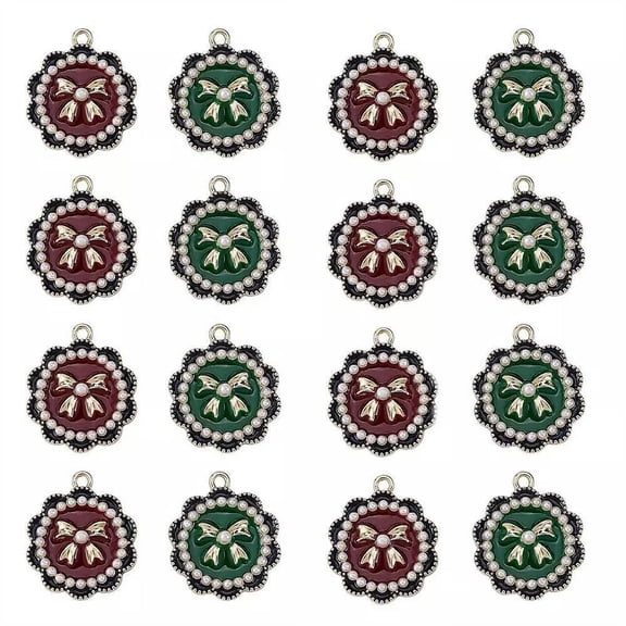 U8MO 20x Flower Bow Knot Pendants for Earring Necklace Jewelry Making Accessories
