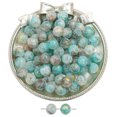 thumbnail image 1 of Cuentas de vidrio con forma de hielo a través de tinta que florecen con cuentas de oro, cuentas de vidrio hechas a mano, collar, pulsera, cadena, joyería, cuentas sueltas, accesorios, 1 of 5