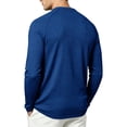thumbnail image 4 of Men's Henley Waffle T-Shirt Long Sleeve Casual Lightweight Pullover Shirts Soft Stretch Tees for Business Golf,XS, 4 of 8