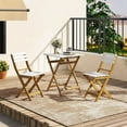 thumbnail image 1 of Costway 3-Piece Folding Patio Bistro Setwith Slatted Design Small Outdoor Furniture Set, 1 of 10