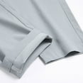 thumbnail image 5 of Brondbend Mens Work Pants Slim Fit Straight Leg Pants Men Stretch High Waist Zipper Pocket Trousers Solid Casual Thin Flat Front Trousers Classic Fit Weekend Outings Suit Pants, 5 of 6
