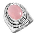 thumbnail image 1 of 925 Sterling Silver Ring For Women - Girls Pink Rose Quartz Gemstone Silver Ring January Birthstone Fashion Silver Ring Size 10.5 Valentine's Day Gift For Women 925 Silver Gemstone Jewelry, 1 of 5