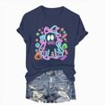 thumbnail image 7 of NOLDARES Halloween Shirt for Women Funny Ghost Costume Tshirts Halloween Short Sleeve Graphic Tee Tops(Navy,S), 7 of 7