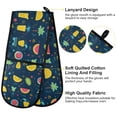 thumbnail image 4 of Dailycode Double Sided Oven Mitt with Loop Heat Resistant Kitchen Long Potholders 7" x 35" Fruit Drink Tree, 4 of 6
