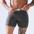 thumbnail image 3 of Dovford Men's Swimwear Swimsuits Solid Basic Long Swim Sport Trunks Board Shorts with Pockets, 3 of 3