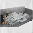 thumbnail image 6 of Spider Web Soft Flannel Fleece Blanket, Spiders Bats and Little Stars Monochrome Cobwebby Design Spooky Horror Elements, Cozy Plush for Indoor and Outdoor Use, 70" x 90", Black White, by Ambesonne, 6 of 6