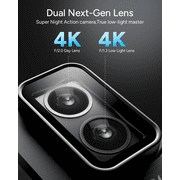 SJCAM SJ20 SUPERNIGHT 4K Dual Lens Action Camera, 6-Axis Gyro Stabilization, F1.3/F2.0 Aperture, 154° FOV, 8H Power Selfie Stick, Low Light HDR, 8X Zoom, Waterproof 30M for Motorcycling/Travel