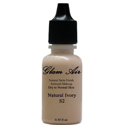 Glam Air Water-based Satin S2 Natural Ivory Makeup Foundation Airbrush Makeup - 0.50 Oz Bottle
