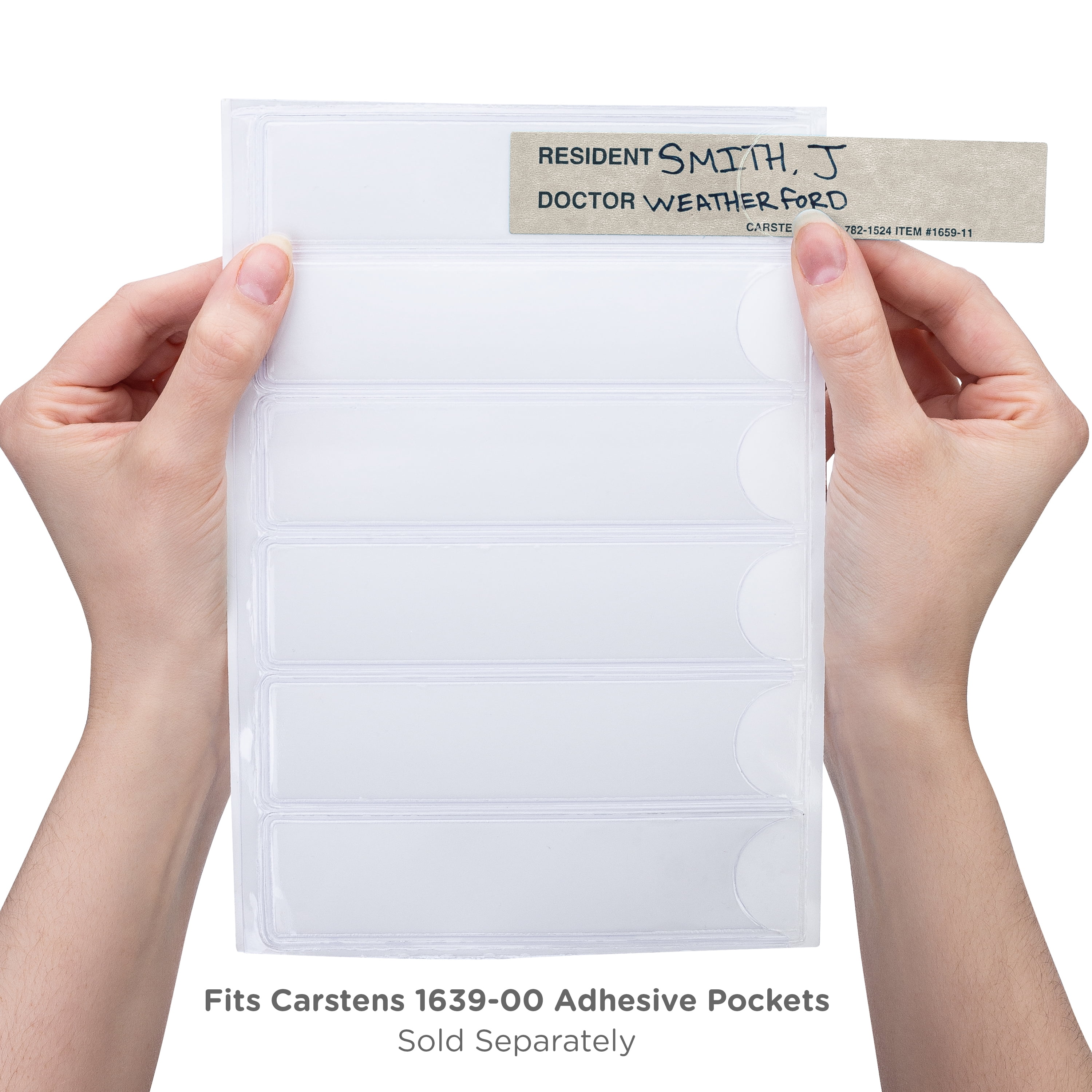 Carstens - Gray Resident / Doctor Preprinted ID Cards for 1.5 – 4” Ring Binder Spines - Pack of 100 (1659-08) - Ideal Medical Record Labels for 3 Ring Binders