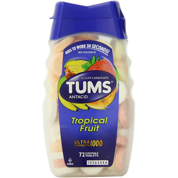 TUMS Ultra 1000 Tablets Assorted Tropical Fruit 72 ea