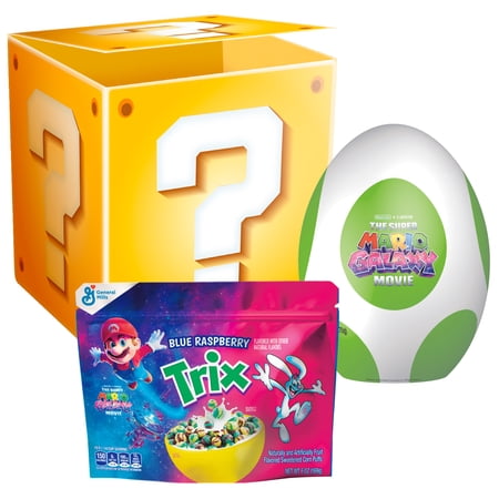 Super Mario Mystery Box with Yoshi Egg and Blue Raspberry Trix Cereal Pouch