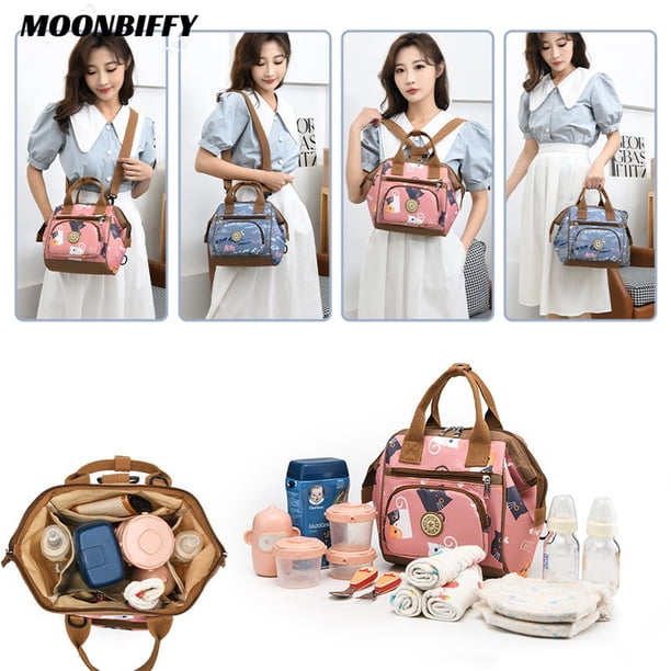 Set 5 Kits Bolsa Bandolera De Mama Para Bebe Biberon Cambiador De Pañales Bolsa Multifunción Para Hospital Maternidad Bolso Bebé Biberón Colchoneta Comida Pañal Para Viaje (Azul