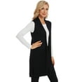 thumbnail image 3 of Cizayoi Women's Long Open Front Knit Sleeveless Cardigan Vest, 3 of 7