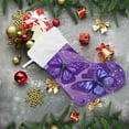 thumbnail image 6 of RMDQTR Christmas Stockings for Xmas Gifts - Large Size Festive Holiday Decor for Family Shimmering Purple Butterflies, 6 of 8
