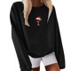 thumbnail image 1 of Sudadera sin capucha Gibobby con cuello redondo y Estampado pequeño de Navidad informal a la moda para mujer Negro XL, 1 of 4