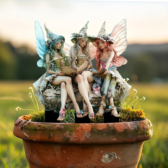 ACDANC Fairy Garden Stake Decor,Fairies for Fairy Garden,Acrylic 2D Garden Fairy Statue Decoration,Fairy Garden Accessories for Outdoor Indoor Yard Lawn Pot Plants