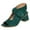 Forest Green, variant on Women Casual Bowknot Peep Toe Sandals Chunky Low Heel Sandal Booties Hollow Cutout Slingback Zipper Comfortable Dress Shoes Size 11 Black