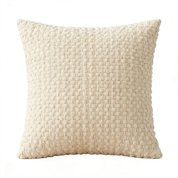 Solid Waffle Corduroy Throw Pillow Cover 18×18 Inch Square Textured Decorative Sofa Cushion Cover