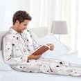 thumbnail image 5 of KLL Cute Poodle Dog Sleepwear Mens Flannel Pajamas,Long Cotton Pj Set, 5 of 7