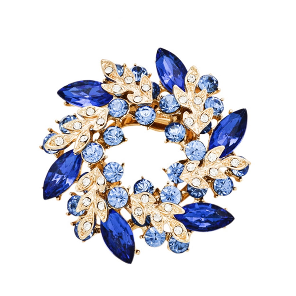 Crystal Shell Flower Brooch Pins - Elegant Rhinestone Statement Brooch For Women