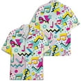 thumbnail image 2 of Colorful Back to 80's Hawaiian Shirt for Men Music Radio Skateboard Mens Hawaiian Shirts Short Sleeve Button Down Shirt Men, 2 of 7