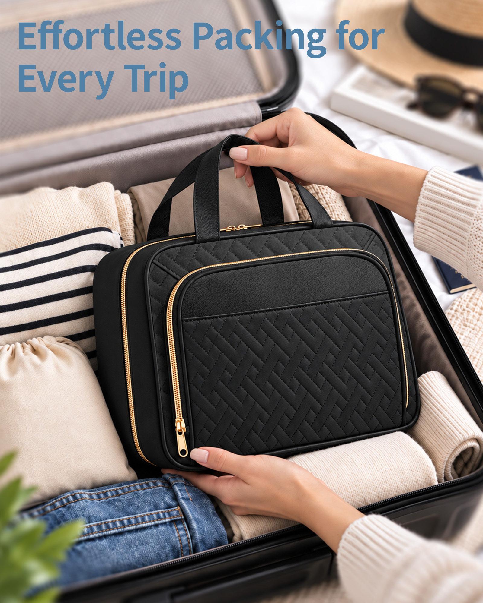 HOTOR Waterproof Hanging Toiletry Bag Black photo 6