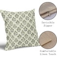 thumbnail image 4 of Set of 2 Green Grey Block Print Pillow Covers 24x24 Inch, Vintage Floral Spring Decorative Throw Pillow Cases Boho Rustic Cushion Covers for Farmhouse Sofa Couch Bed Decor, 4 of 16