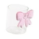 thumbnail image 5 of Vaso de cristal, transparente, redondo, elegante, con decoración de lazo, para agua helada, bebidas, leche, bebidas frías o calientes, batidos., 5 of 9