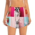 thumbnail image 2 of Balery Colorful Dog Cat Collage Pantalones cortos deportivos para mujer con forro y dos bolsillos, elásticos, para entrenamiento, gimnasio, yoga-Medium, 2 of 7