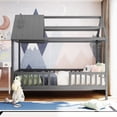 thumbnail image 2 of Aukfa Twin House Bed with Fence and Roof, Wood Montessori Bed for Kids, Teens - Gray, 2 of 8