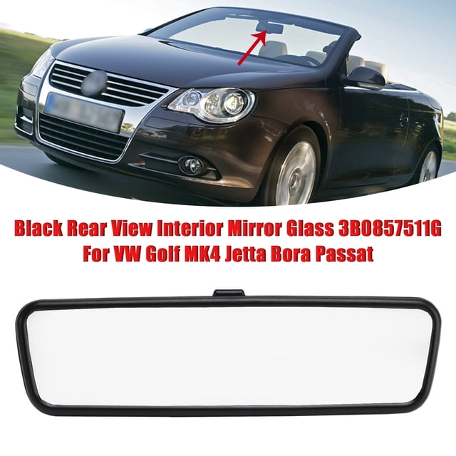 Black Rear View Interior Mirror Glass 3B0857511G For VW Golf MK4 Jetta Passat
