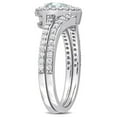 thumbnail image 2 of 1/3 Carat (Ctw) Aquamarine Engagement Ring & Wedding Band Set 10K White Gold with Diamonds for Women, 2 of 6