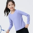 thumbnail image 5 of Uccdo Girls Long Sleeve Athletic Shirts Active Performance Dry Fit Open Back Yoga Tee Shirts 4-12 Years, 5 of 7