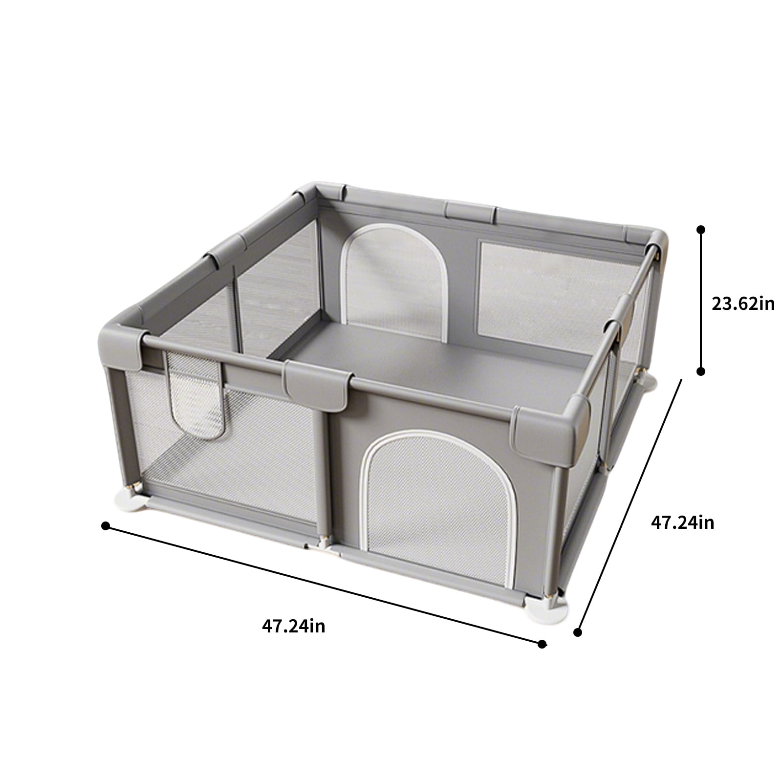 Baby Playpen 47 x 47 Inch, Large Playpen for Babies and Toddlers, Indoor & Outdoor Baby Fence Play Yard with Breathable Mesh