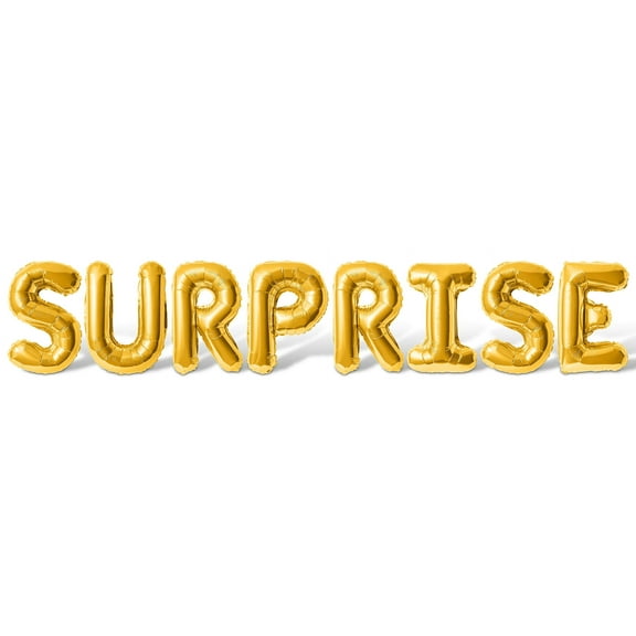 Letter Balloons - SURPRISE 16" Inch Alphabet Letters Foil Mylar Balloon Birthday Party Banner (Gold)