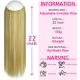 thumbnail image 6 of SHCKE Invisible Hair Extensions with Invisible Transparent Wire Removable Secure Clips in Straight Synthetic Hairpiece for Women 22 Inch, 6 of 6