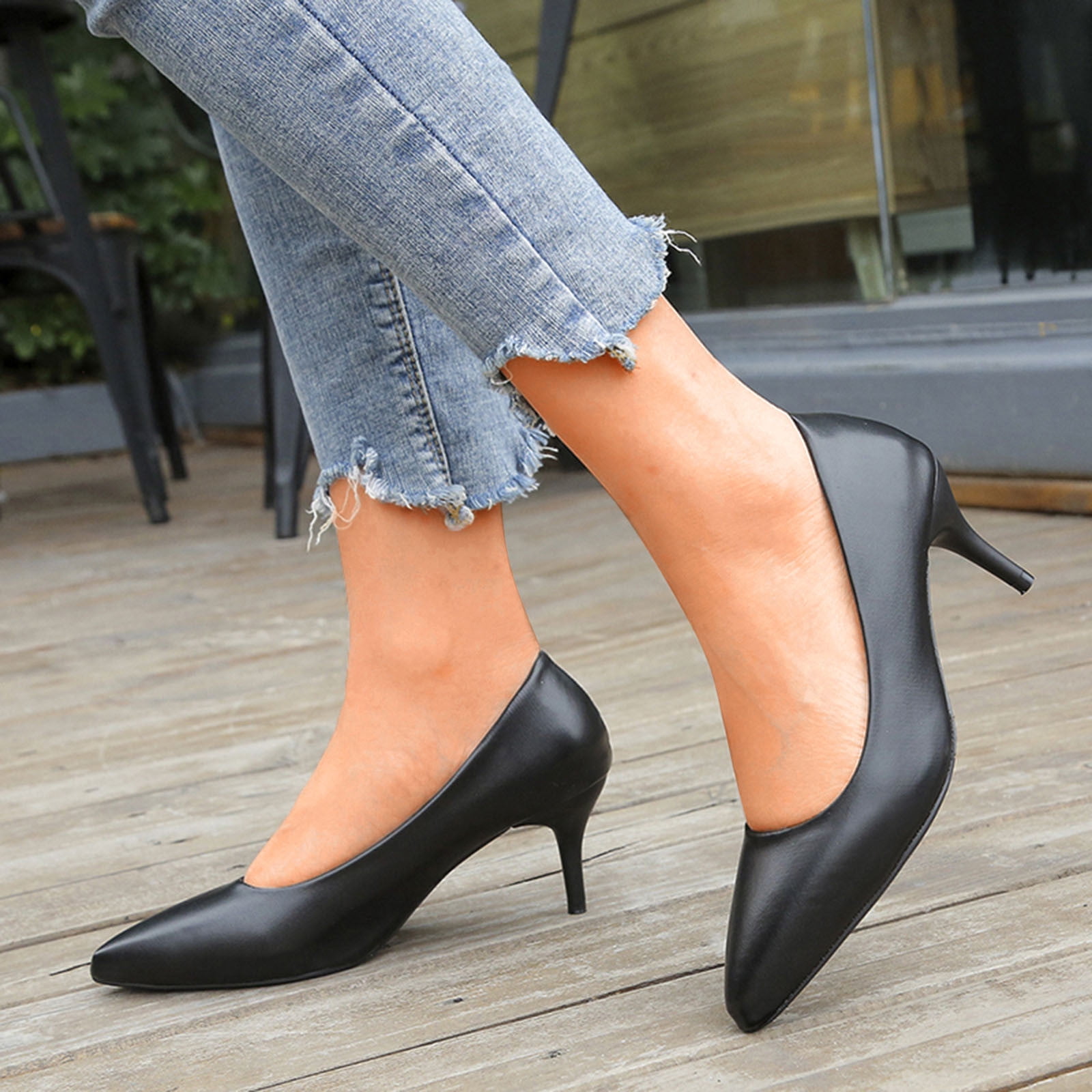 OFFICE On To Point Courts Black Patent - High Heels