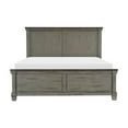 thumbnail image 3 of Pemberly Row Transitional Asian Wood Eastern King Bed in Coffee/Antique Gray, 3 of 7