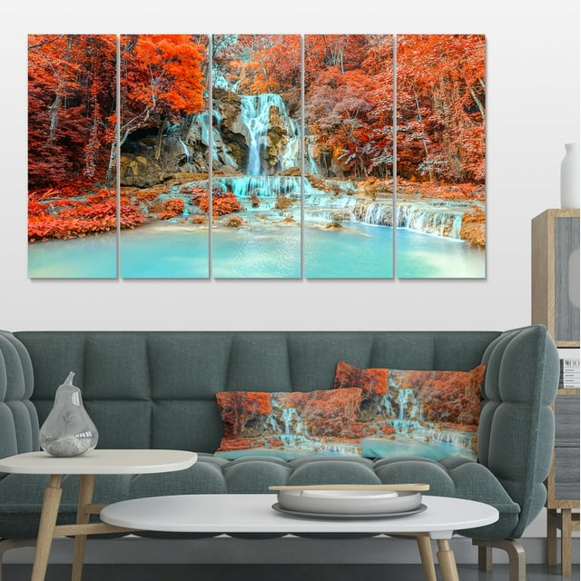Rainforest Cascade Loas - Impression sur Toile Photographie de Paysage